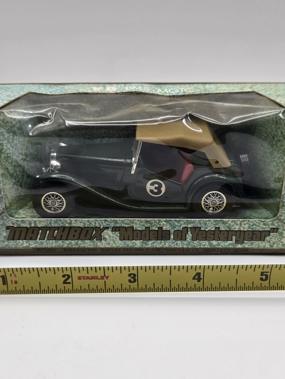 Vintage Matchbox Models of Yesteryear 1945 MG TC (Y-8) Decast model Car Green